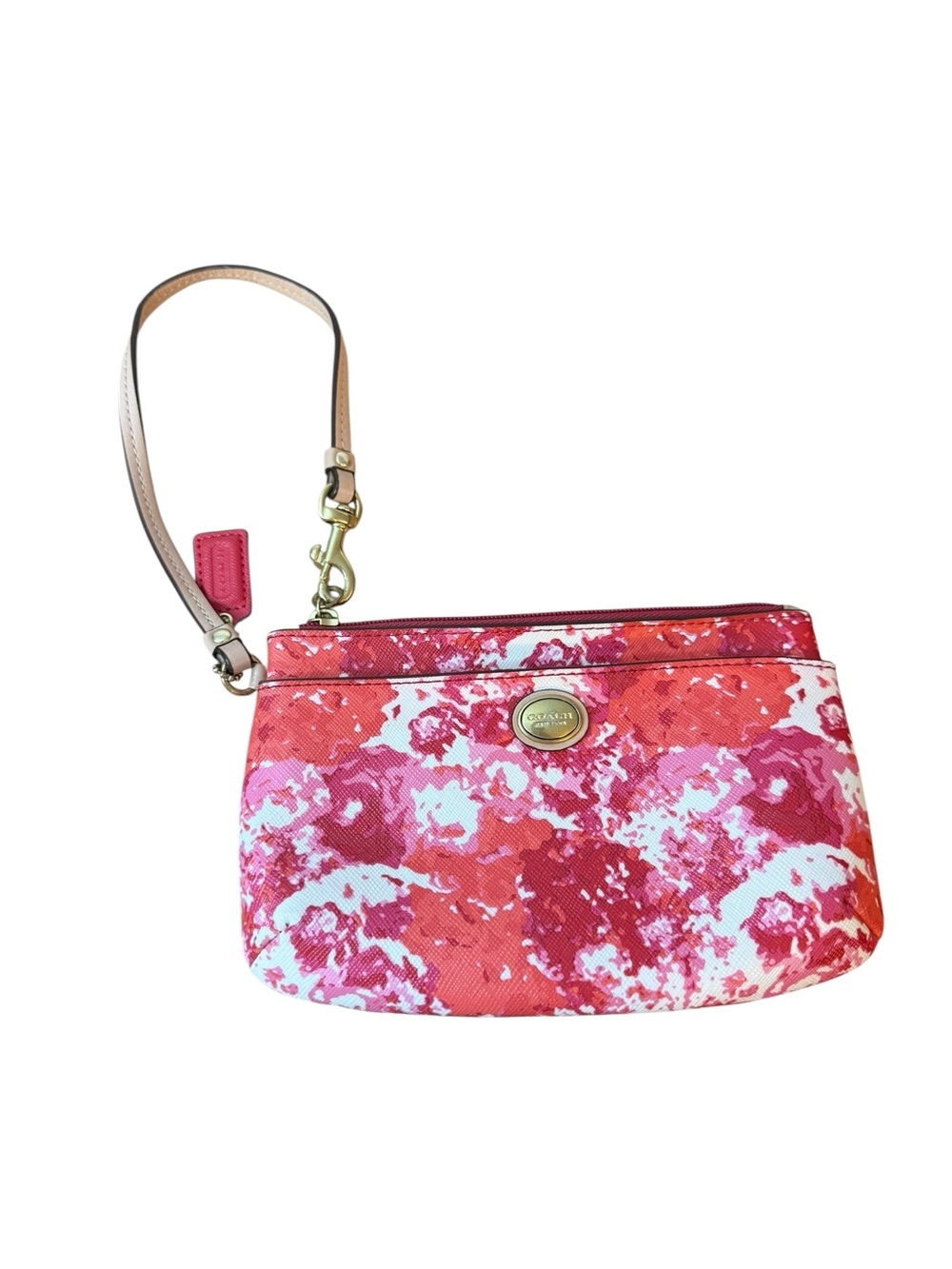 Coach Peyton Floral Paint Abstract Wristlet